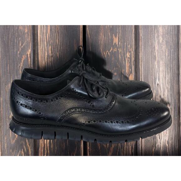 Cole Haan ZeroGrand Black Leather Wingtip Oxford Dress Shoes Mens 13 Fast Ship main image 10